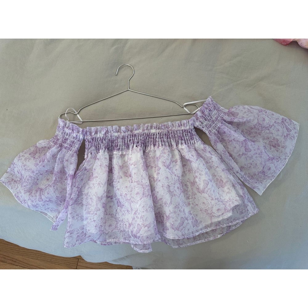 Off the shoulder purple floral top size S BNWT